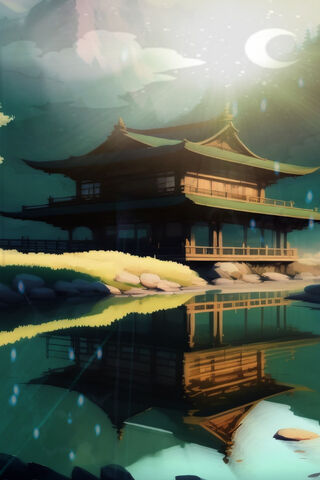 Serene Reflections 🌙🏯