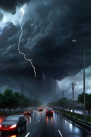 A Tornado Over A Road