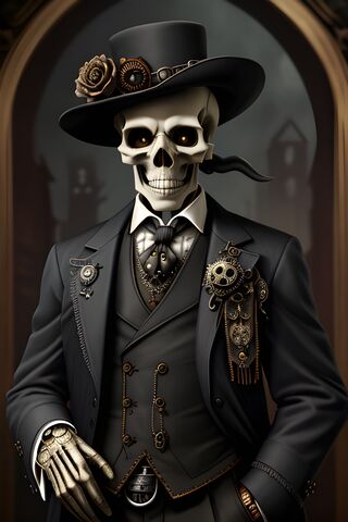 Dapper Skeleton in Stea..