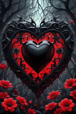 A Mask Made Of Red Flowers