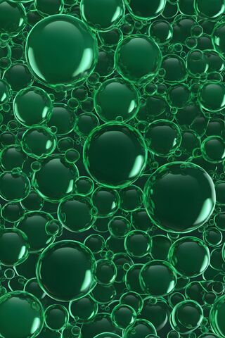 A Group Of Green Bubbles