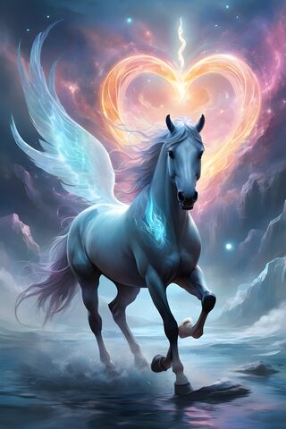 A Horse With Wings and A Unicorn