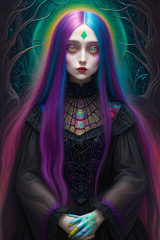 A Woman With Purple Hair
