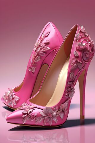 A Pair Of Pink High Heeled Shoes
