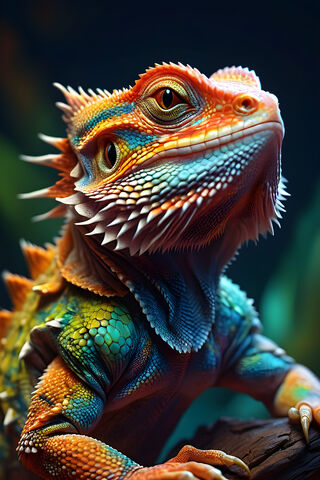A Colorful Lizard On A ..