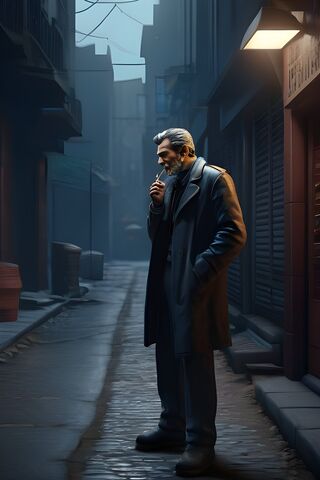 A Man Smoking A Cigarette