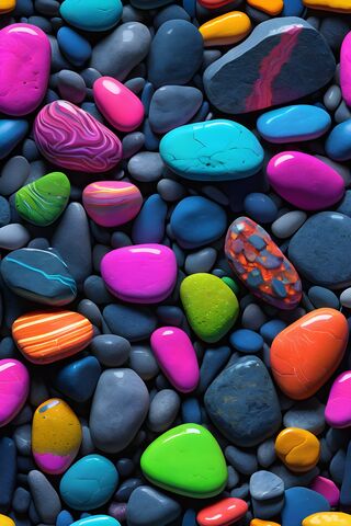 A Pile Of Colorful Rocks