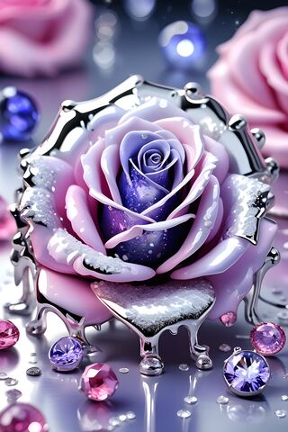 A Close Up Of A Rose But Purple