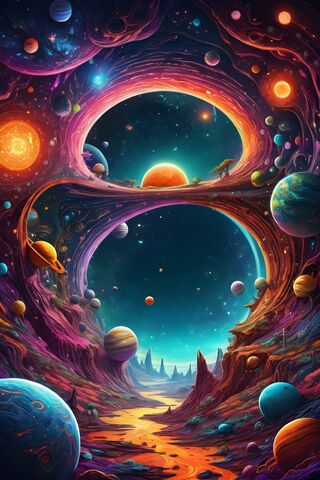 A Painting Of A Worm Hole