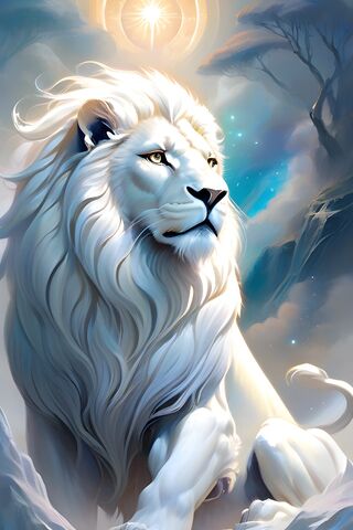 Majestic White Lion 🌟🦁