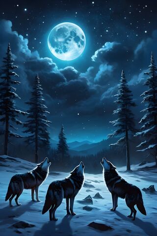 A Group Of Wolves In The Snow