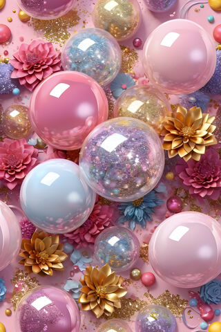 A Group Of Colorfully Decorated Objects