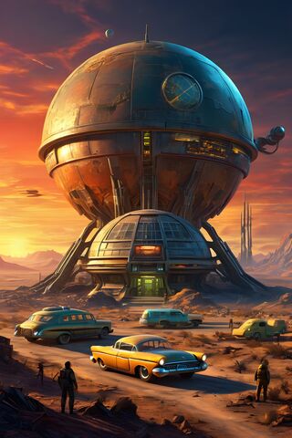 A Group Of Cars Parked Outside A Building With A Large Dome