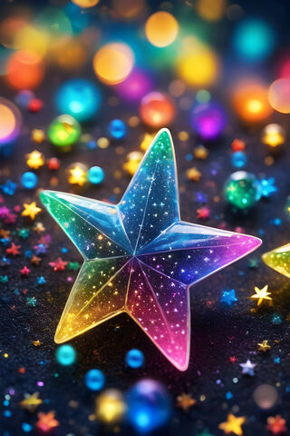A Star Shaped Object With Colorful Lights