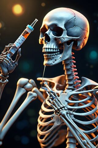 A Skeleton Holding A Cigarette
