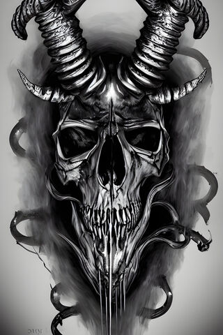 A Skull With Horns