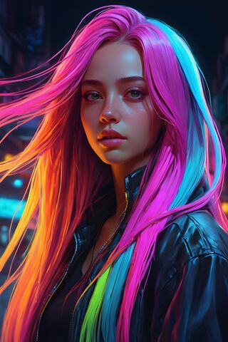 A Woman With Purple Hair