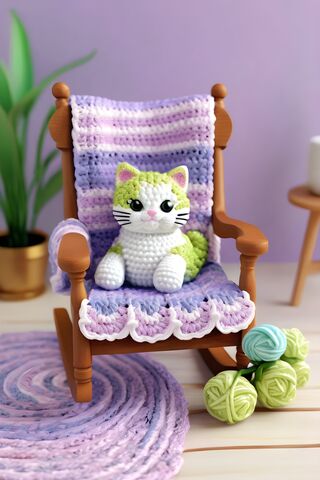 Cozy Crochet Cat in a Rocking Chair 🐱🧶