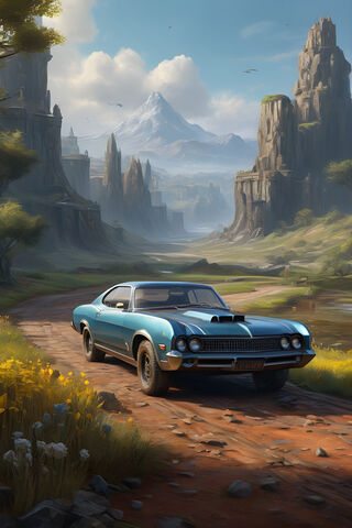A Car Driving In A Cool..