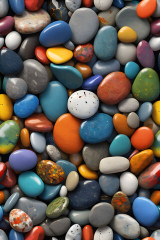 A Pile Of Colorful Rocks