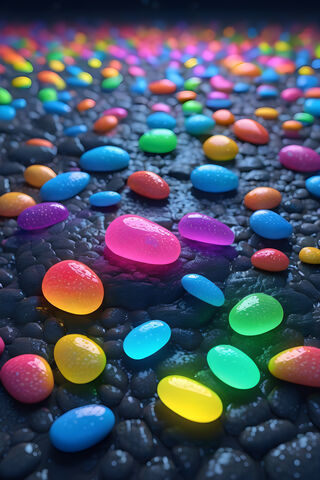 A Pile Of Colorful Rocks