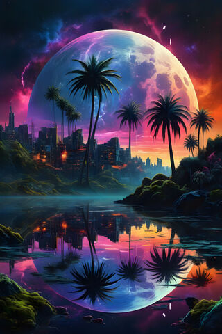 A Colorful Sky Over A T..