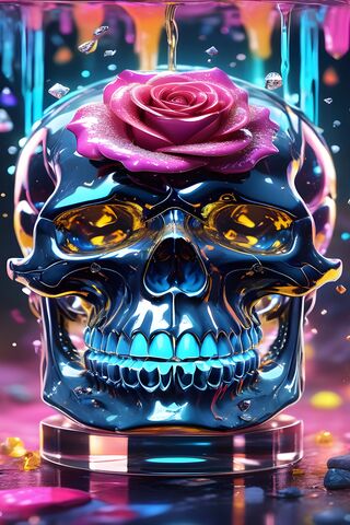 Glamorous Skull with a Rose 🌹💀✨