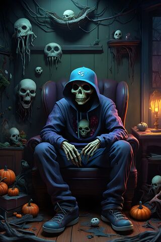 A Person Sitting In A Chair With A Mask On