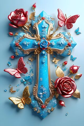 A Colorfully Decorated Cross