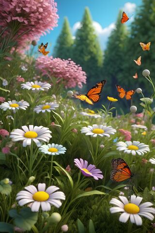 A Group Of Butterflies On A Flower
