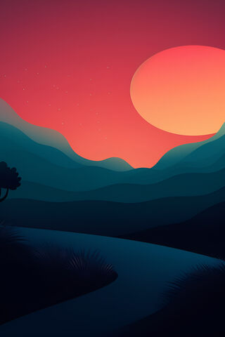 Serene Sunset Over Roll..