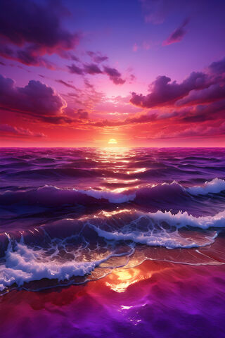A Sunset Over A Body Of Water