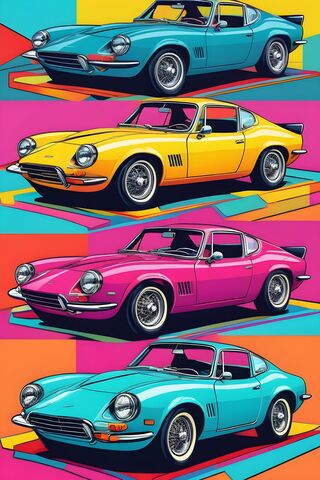 Retro Vibes: Classic Cars in Bold Colors 🚗✨