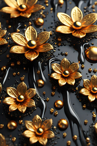 A Group Of Gold and Red Flowers