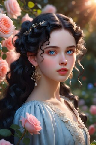 A Woman With Flowers In Her Hair