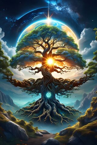 A Tree With A Star In The Sky