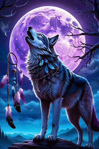 A Wolf With A Dream Cat..