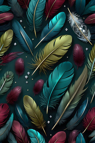 Assorted Feathers & Diamonds