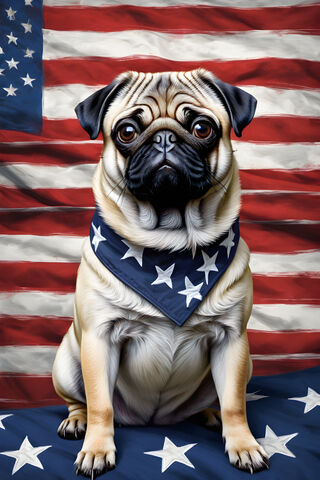 Patriotic Pug 🐾🇺🇸