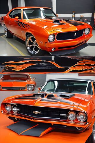 A Collage Of A Car