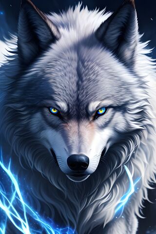 A Wolf With Blue