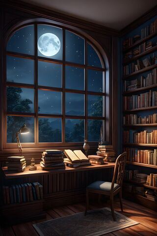 A Room With A Desk and Books