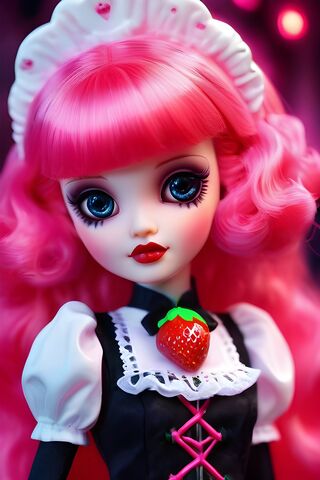 A Doll With Pink Hair