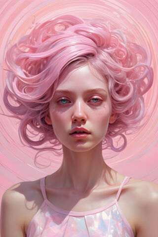A Woman With Pink Hair