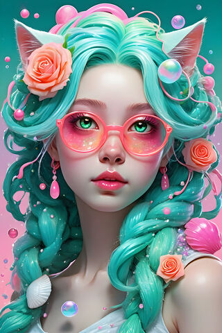 A Woman With Colorful Hair