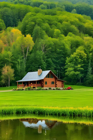 A House With A Pond In ..