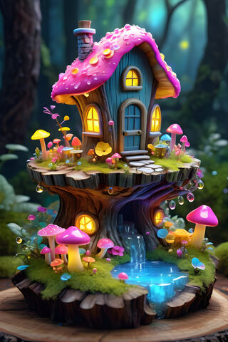 A Colorful Sculpture In A Garden