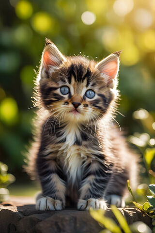 A Kitten Sitting On A Rock