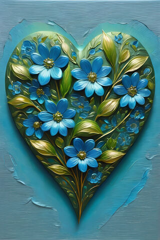 Blue and Light Green Flowers