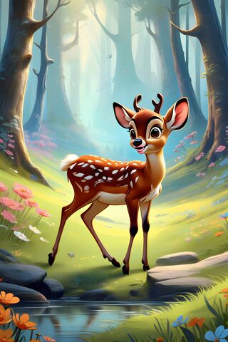 Bambi in the Enchanted Forest 🌲🦌